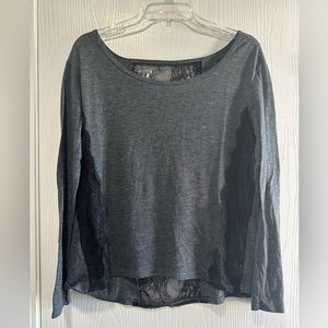 American eagle grey with black lace long sleeve shirt size S - good condition
